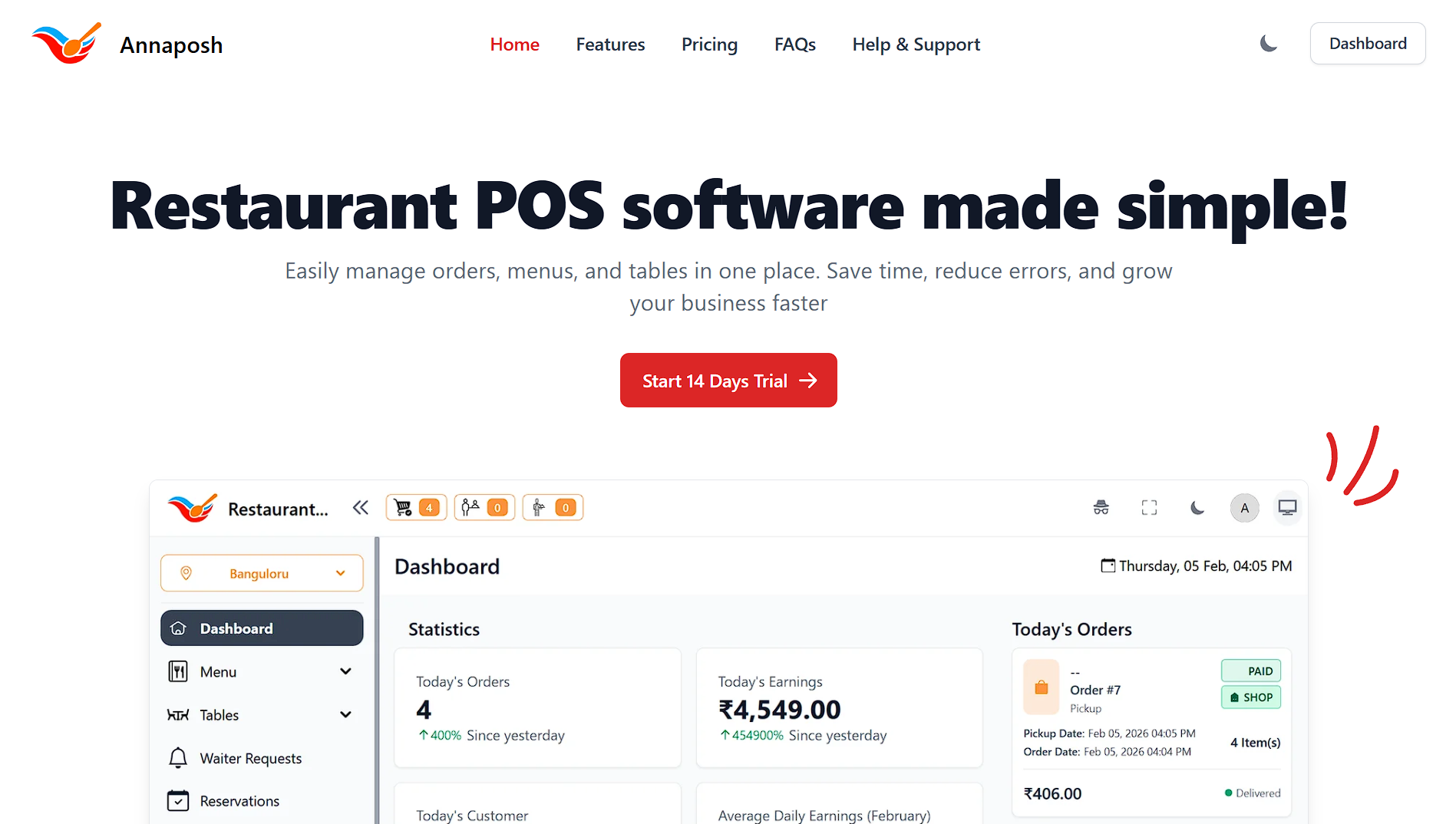 Annaposh – Restaurant Billing & POS SaaS Software